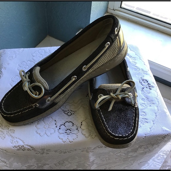 Women’s Black Sperry Angelfish Sparkle Shoes Size 8 - Picture 4 of 10